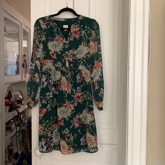 a new day | Dresses | A New Day Green Floral Dress Size Extra Small Worn  Once | Poshmark